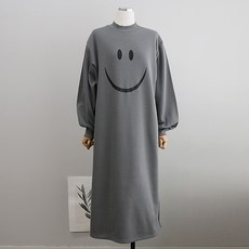 iyaan 孕婦微笑印花長袖連身裙