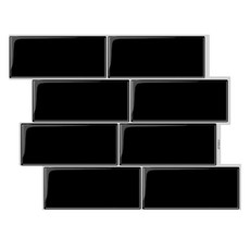 예쏘데코 3D 에폭시 입체 타일 시트지 10p, 08 유광 블랙