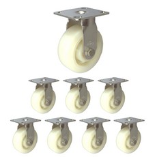 MASTER. S 不銹鋼腳輪 101mm 重型不銹鋼 尼龍 白色 固定 R DS 3340 NYL-R, 8個