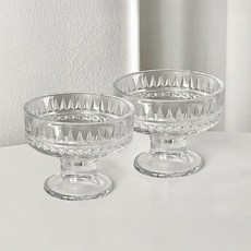 Daparang Moncher 餐廳高腳玻璃杯 甜點杯 HJ0179, 2個, 愛麗絲