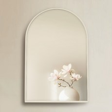 PLOS 拱形現代壁鏡, 奶油白