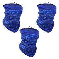 INCONTRO 防曬運動面罩, 藍色 數碼款, 3件