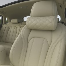 KINTON Calmmood 皮革打孔汽車用頸枕, 1個, 棉米色