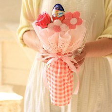 ScentBasket 格紋可愛Kinder Joy花束, 粉紅色