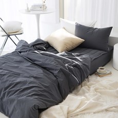 BELLELIFE 清爽高密度生物水洗被套, 深灰色