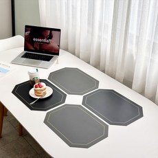 briview 北歐風雙面餐墊, 深灰色 + 黑色, 43 x 30 x 1.8cm