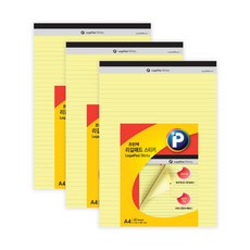 Printec A4自黏式法律便條紙, 黃色, 3個