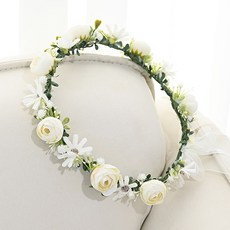 Garden in the City 可愛滿天星陸蓮花花冠, 奶油色