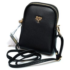 belloHouse 女用金樹迷你基本款手機包, 深黑色