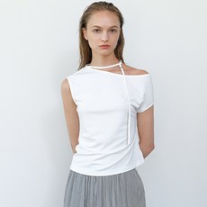 아틀리에나인 여성용 넥 스트링 오프숄더 탑 T-7037