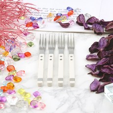 Bogen Solenne 方形餐具茶叉, 4個, 白色