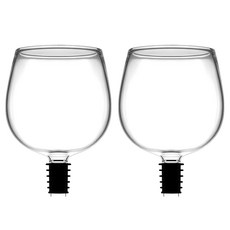 발룬피니 내열유리 병나발 와인잔 컵, 500ml, 2개