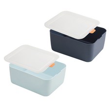 Booth Market層層內衣收納盒 1格 藍色+海軍藍, 1套