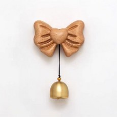 파라다이소 PDS홈데코 입체적인 리본 디자인 우드 벽장식 도어벨, 베이지