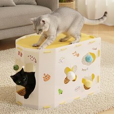 doongdoongpet 貓咪防水隧道躲藏屋 貓咪遊樂場, 黃色, 1個