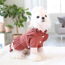 Red Puppy 狗狗 Lovely 奢華風衣, 紅棕色