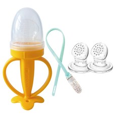 ange 咬咬樂輔食器+替換濾網袋 2入, 香蕉款(黃色), 1組