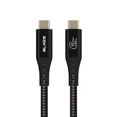 Blaze USB4 240W 40GB 5K GEN3 面料材質Type-C轉Type-C高速線, 黑色, 30厘米