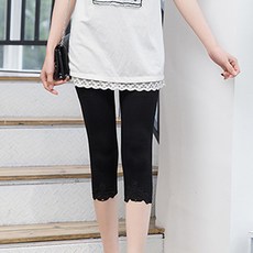 Goodif 女款七分日常蕾絲內搭褲