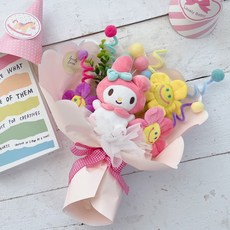 러블리팜 조화 산리오 해피 스마일 모루 꽃다발, 마이멜로디, 1개