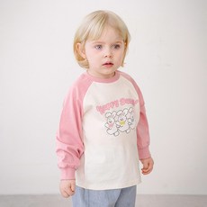 몰리멜리 아동용 해피래빗 래글런 티셔츠