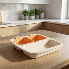 네스틱 유아용 토핑이유식 토끼시리즈 미니플레이트 식판 + 토끼 볼 2p 세트, 피치퍼즈, 플레이트 + 토끼 볼 2p, 1세트