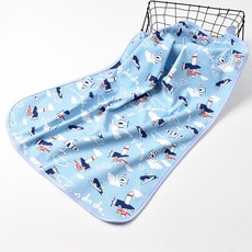 bebehome 竹纖維三層嬰兒防水隔尿墊 輕巧便攜, 50 x 70cm, 藍天飛機, 1個