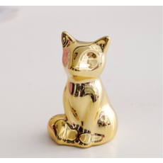 微笑簡約玄關櫃迷你裝飾品 金色狐狸 2入