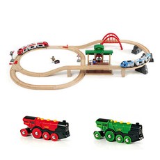 브리오 여행 기차 작동완구 + 전동기관차 2종 세트, 혼합색상, 1개