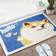 쏘앤영 인조 캐시미어 미끄럼방지 발매트, 헬로시바견