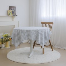 Cottage 日常防水格紋桌布, 天藍色, 2人座 方形(120 x 120 cm)