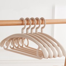 Market A 防滑圓形衣架, 5個, 米色