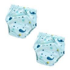 스타도어 유아용 큐트패턴 배변팬티 2p 세트, 바닷속, 1개