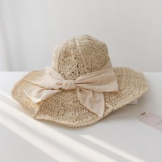 바비수 솔렌 꽃잎와이드챙 리본포인트 지사 플로피햇