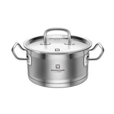 WAGENSTEIGER IH電磁爐適用Skal系列不鏽鋼雙耳鍋, 銀色, 20cm, 1個