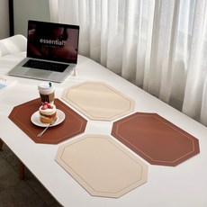 briview 北歐風雙面餐墊, 象牙白 + 棕色, 43 x 30 x 1.8cm