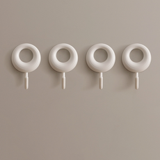 PEONIST 高承重壁掛免鑽孔掛勾, 4個, 白色