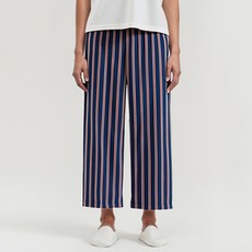 Modujam 純棉條紋大尺碼九分睡褲