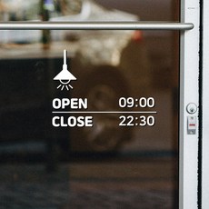 Sweet Space 營業/休息 24小時標示 商店貼紙 TYPE17, 白色