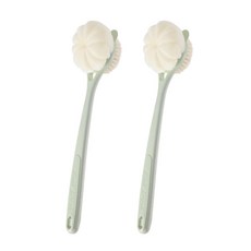 小麥購物 雙面長柄沐浴刷, 抹茶綠, 2支, 1組