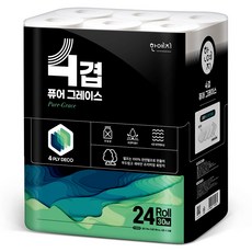 Hanyeji 4層 Pure Grace 天然紙漿高級捲筒衛生紙, 30m, 24入, 1個