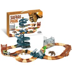 MY LITTLE TIGER 孩童野生動物園軌道車玩具組, 混色