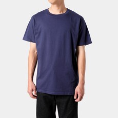 Rambla 男女通用 32支素色短袖圓領T恤, 淺海軍藍