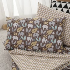 BEAUTE HOUSE 枕套 大象棕色款, 棕色大象款