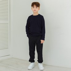 Uravi 兒童用 Fay Home 圓領 Aest 長袖棉質T恤 + 運動鬆緊帶長褲套裝