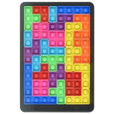 Oz Toy Poppin Push Pop Bubble Bubble Tetromino俄羅斯方塊拼圖觸覺開發玩具, 混色