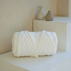 天鵝絨素色粗毛線 1kg, 白色的, 1個