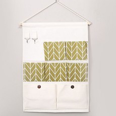 Livium 壁掛式棉質收納掛袋 2件組 Rv-0013264, 卡其色