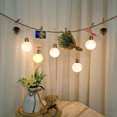 EPLYN 棉線球燈串 5顆+花束DIY組, 白色的