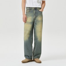 페이탈리즘 남성용 언더 라이즈 루즈핏 면 청바지 #0331